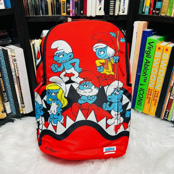 SPRAYGROUND THE SMURFS SHARK BOUNCE BACKPACK / BOOK BAG - Picture 1 of 6